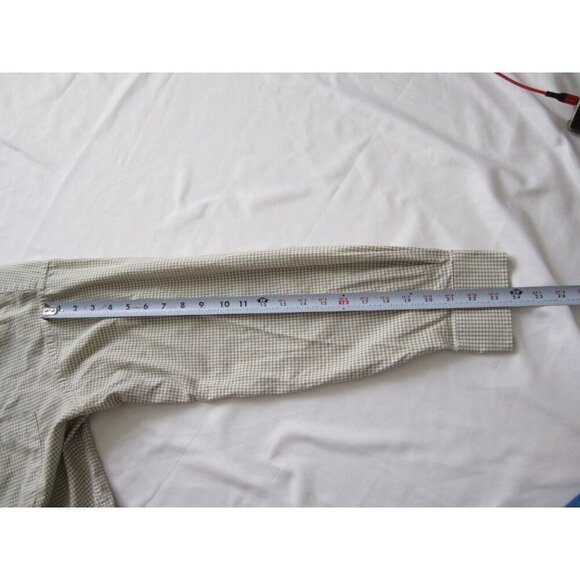 Men Stafford Gingham Button Cotton 2 Ply Long Sleeve Shirt Sz 16.5-34 (MT360) - Picture 6 of 9